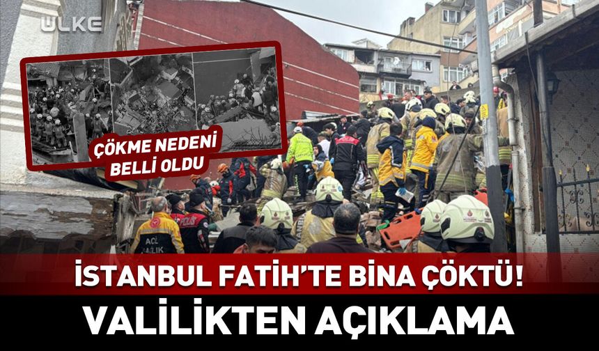 İstanbul Fatih'te bina çöktü!