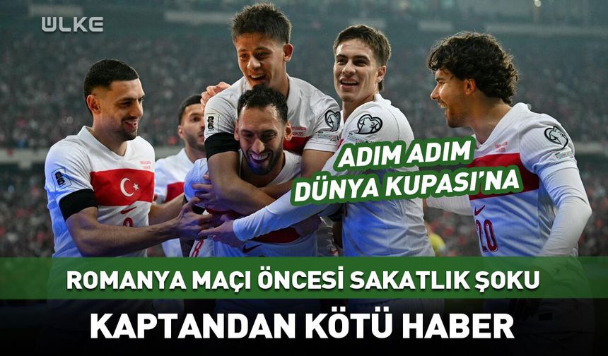 Romanya maçı öncesi Türkiye'de kötü haber! Kaptan sakatlandı