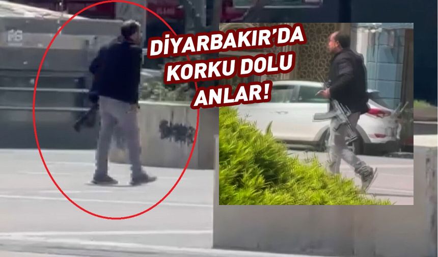 Diyarbakır sokaklarında korkutan anlar: Elinde pompalıyla...