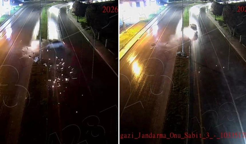 Malatya’da feci kaza! Kontrolden çıkan araç refüje çarptı