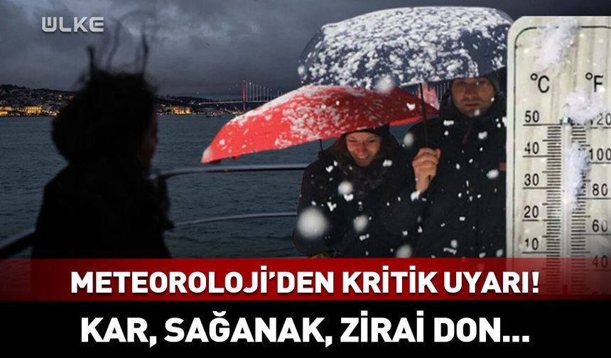 Meteoroloji'den kritik uyarı! Kar ve sağanak yağış kapıda