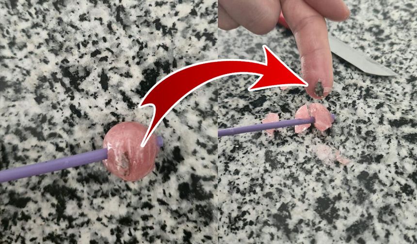 Şekerin tadı kaçtı! Sakız değil taş çıktı