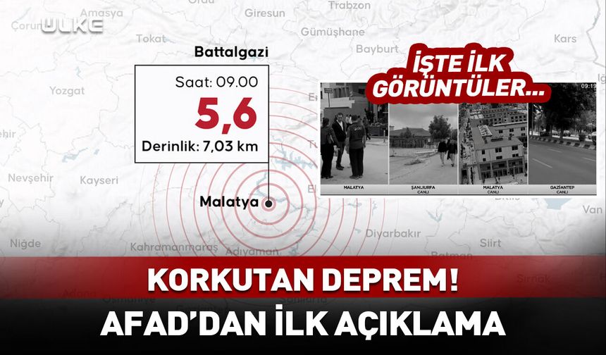 Malatya'da korkutan deprem! AFAD'dan ilk açıklama