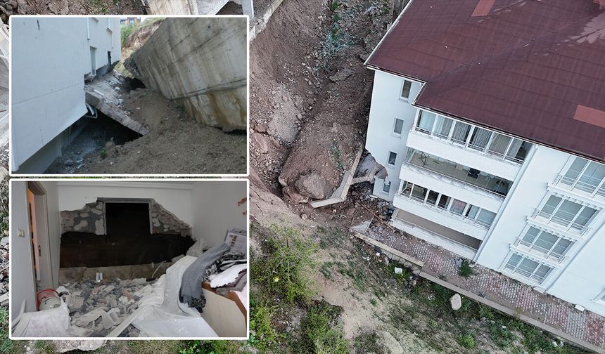 Faciadan dönüldü! İstinat duvarı çökerek evlerin içine girdi