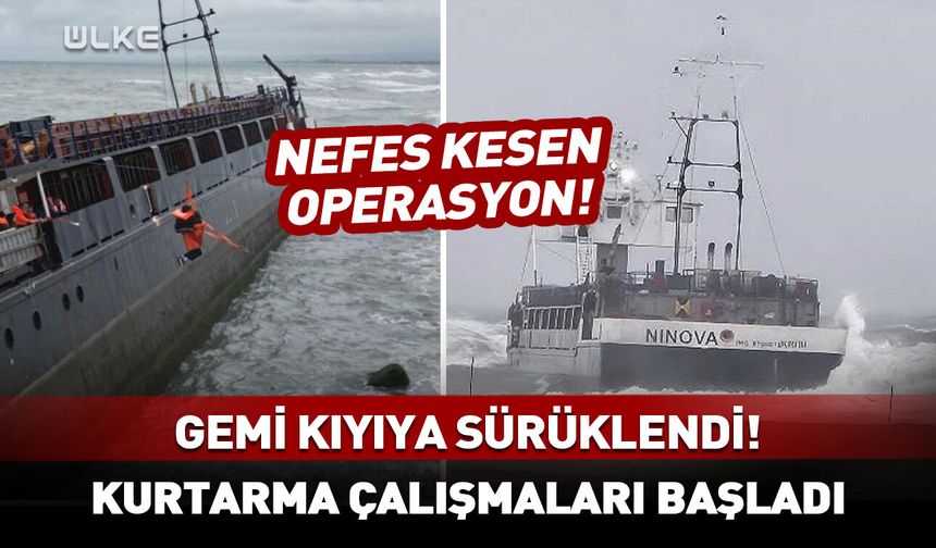 Sakarya'da karaya oturan gemide nefes kesen kurtarma operasyonu!