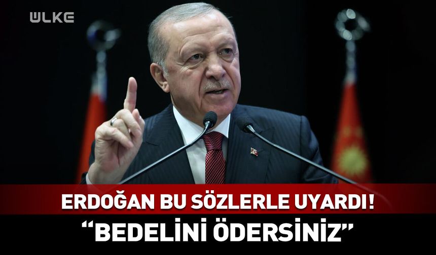 Erdoğan bu sözlerle uyardı! "Bedelini ödersiniz"