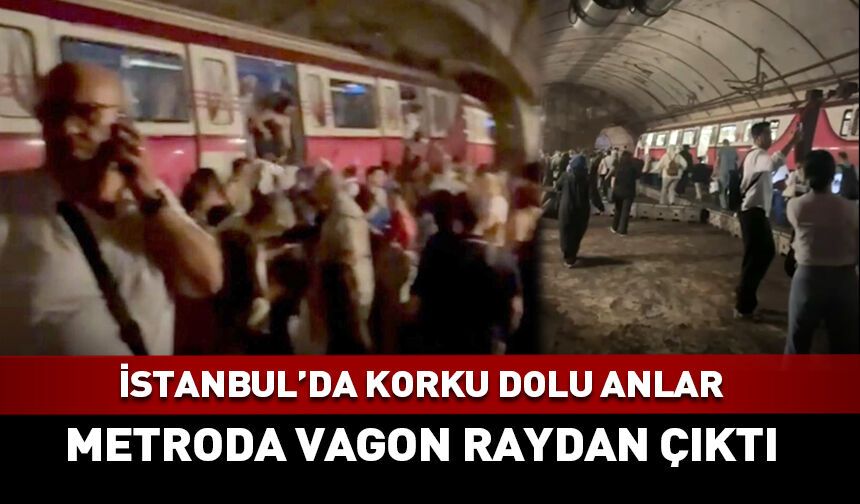 Metroda korku dolu anlar! Raydan çıktı