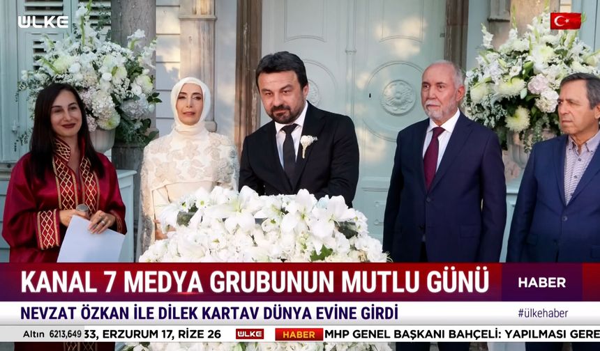 Kanal 7 ailesini buluşturan düğün: Nevzat Özkan ve Dilek Kartav dünyaevine girdi