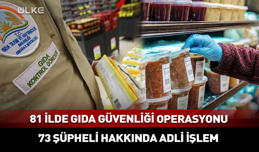 81 ilde gıda operasyonu: 73 şüpheli hakkında işlem