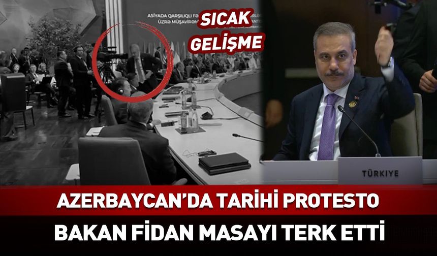 Azerbaycan'da tarihi anlar: Hakan Fidan masayı terk etti