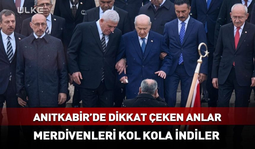 Anıtkabir’de dikkat çeken anlar: Dervişoğlu Bahçeli’nin koluna girdi