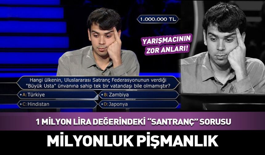 Milyonluk "santraç" sorusunda elendi