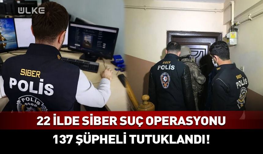 22 ilde siber suç operasyonu: 137 şüpheli tutuklandı