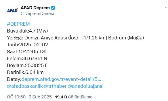 Mugla Afad Deprem