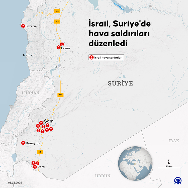 Israil Suriye Harita Şam