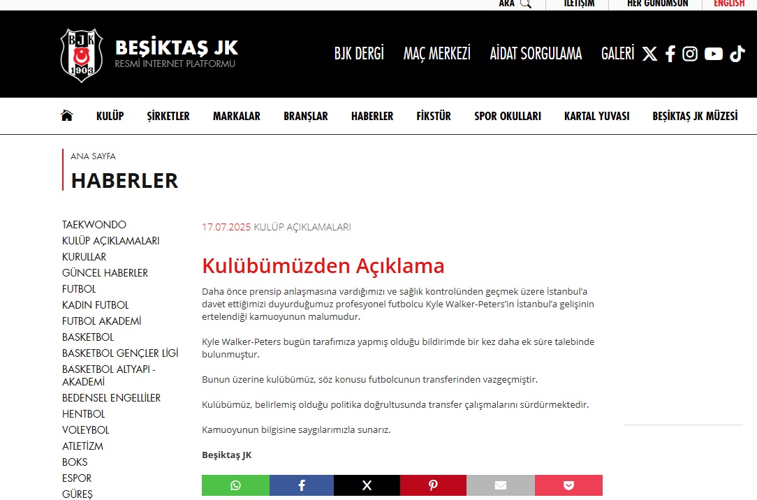 Beşiktas Bjk Transfer