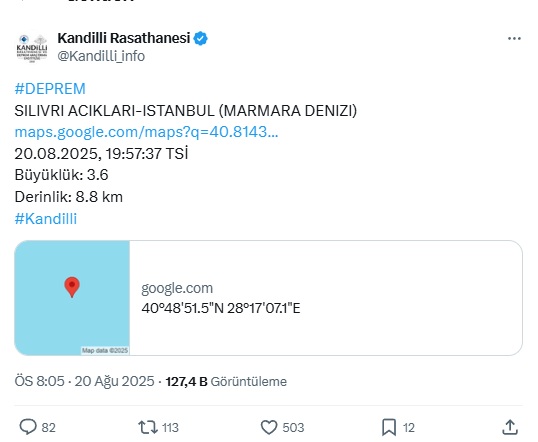 Deprem Istanbul Sondakika