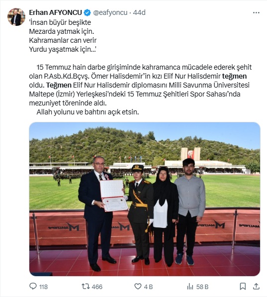 Erhan Afyoncu Teğmen Elif Nur Halisdemir Ömer Halisdemir