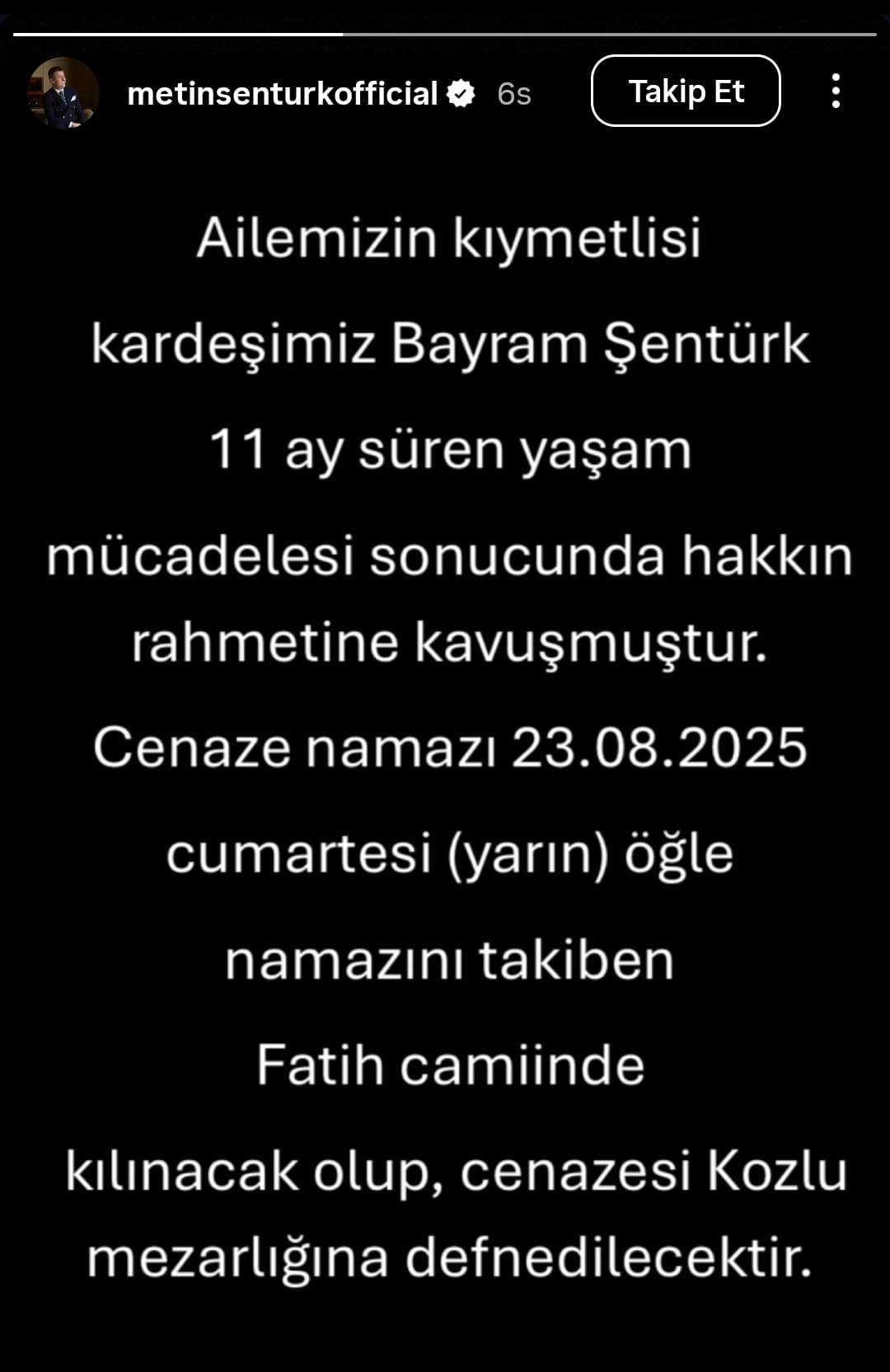 Metin Senturk haberi