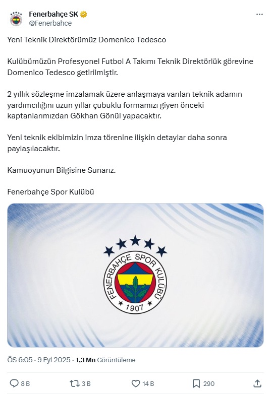 Fenerbahçe Domenico Tedesco