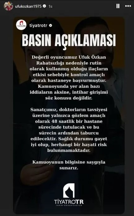Ufuk Ozkan Aciklama