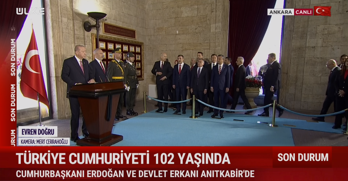Cumhurbaşkanı Erdoğan ve protokolde yer alan devlet erkanı, daha sonra Misak-ı Milli Kulesi'ne geçti. Erdoğan, burada Anıtkabir Özel Defteri'ni imzaladı.