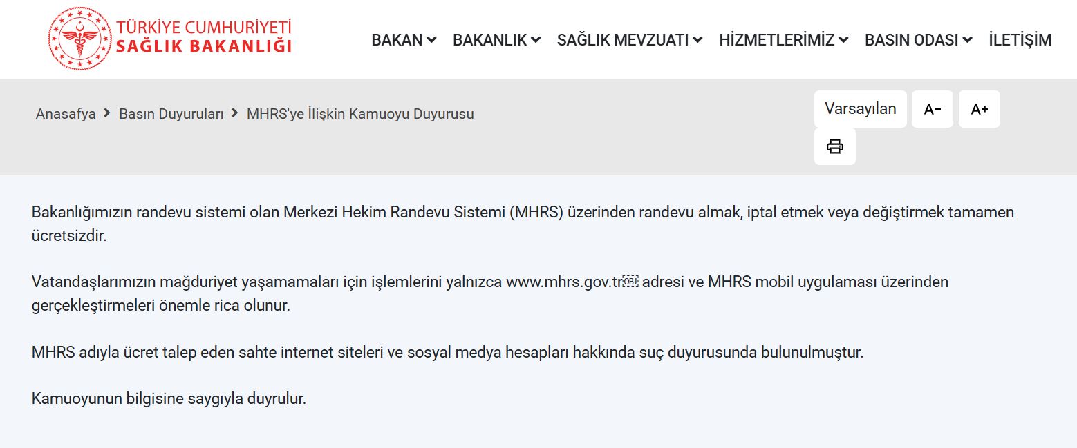 Bakanlık Mhrs