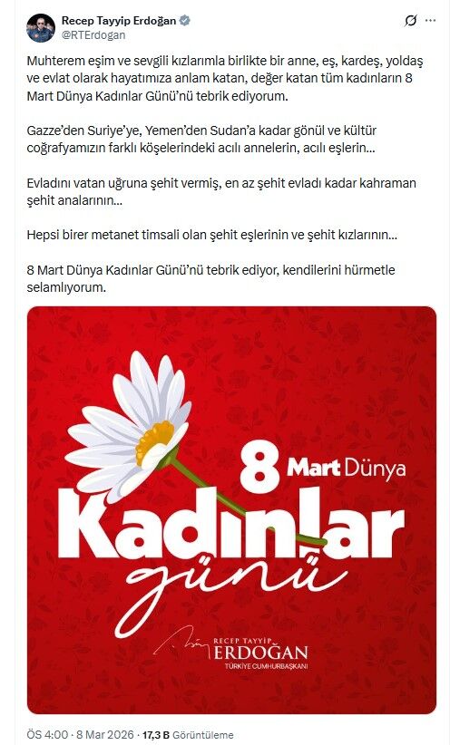Erdoğan Haberi 8Mart