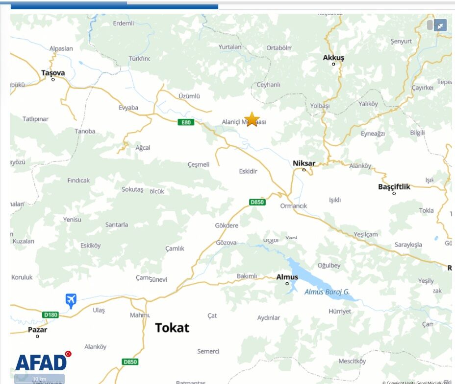 Tokat'ta gece yarısı korkutan deprem!