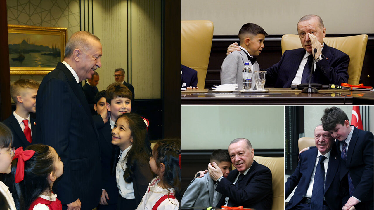 Erdoğan, çocuklarla bir araya geldi! Külliye'de duygusal anlar