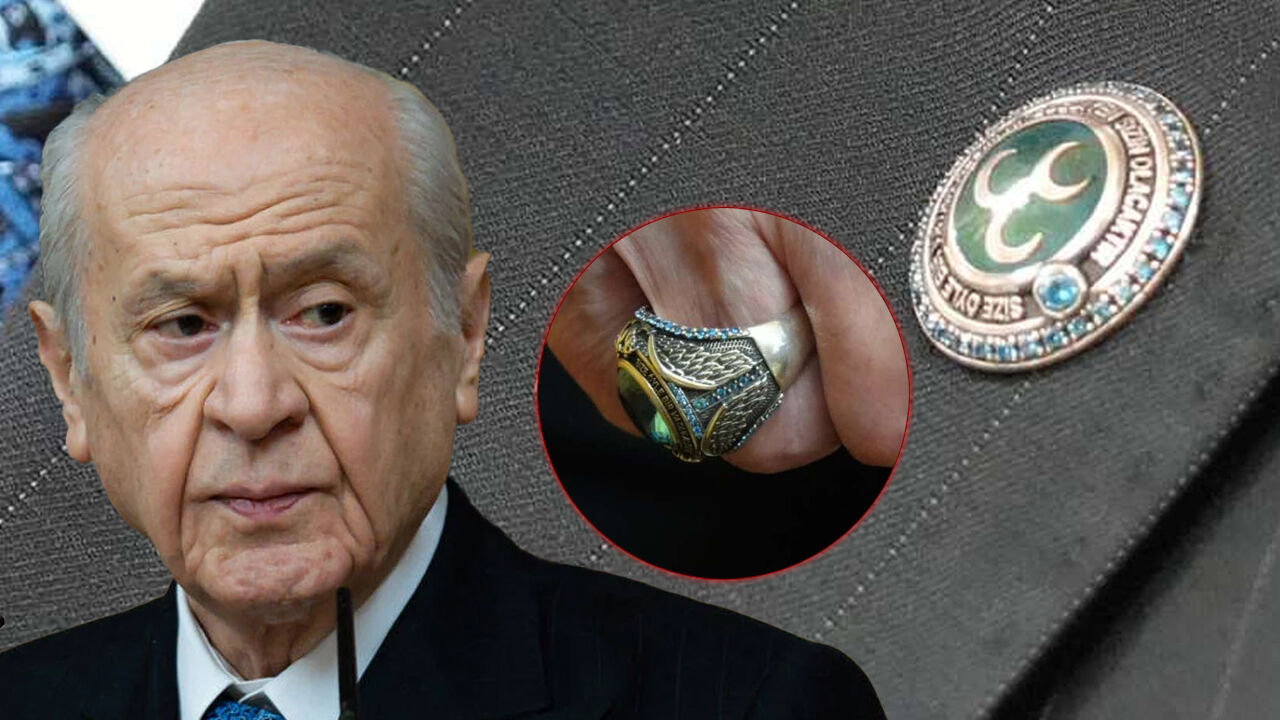MHP lideri Bahçeli'nin yüzüğü ve rozeti dikkat çekti
