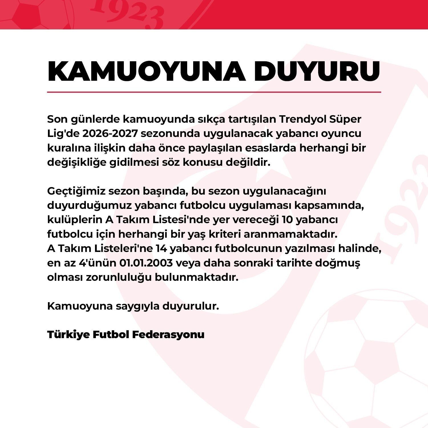 Süper Lig Yabancı Kuralı Değişti Mi Tff'den Yeni Açıklama