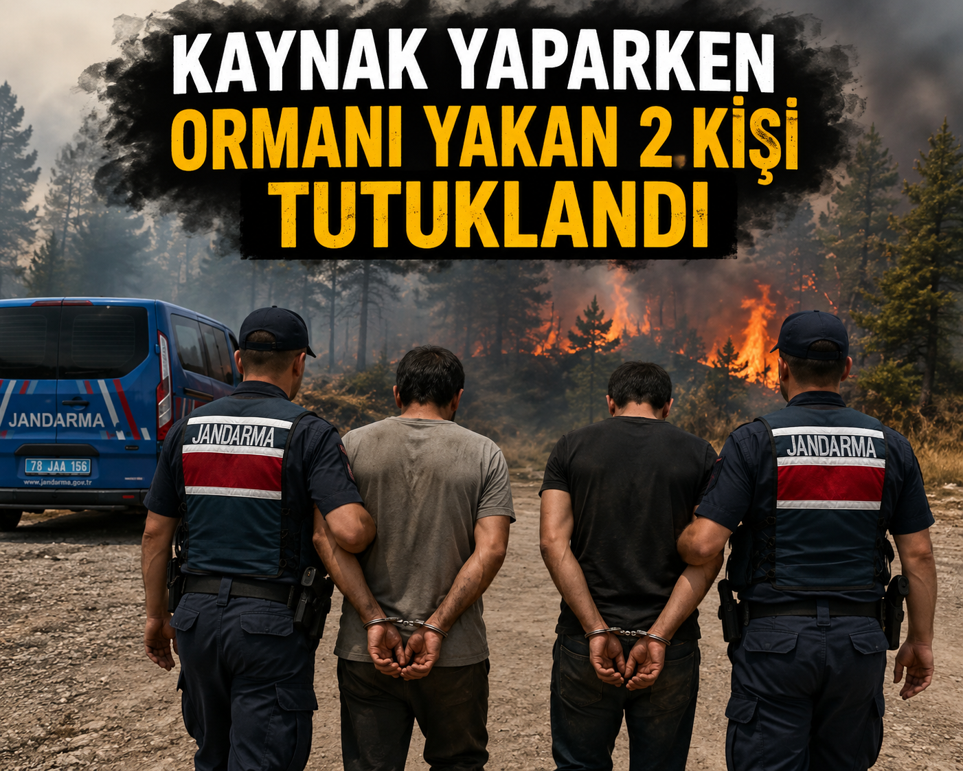 Kaynak yaparken ormanı yakan 2 kişi tutuklandı