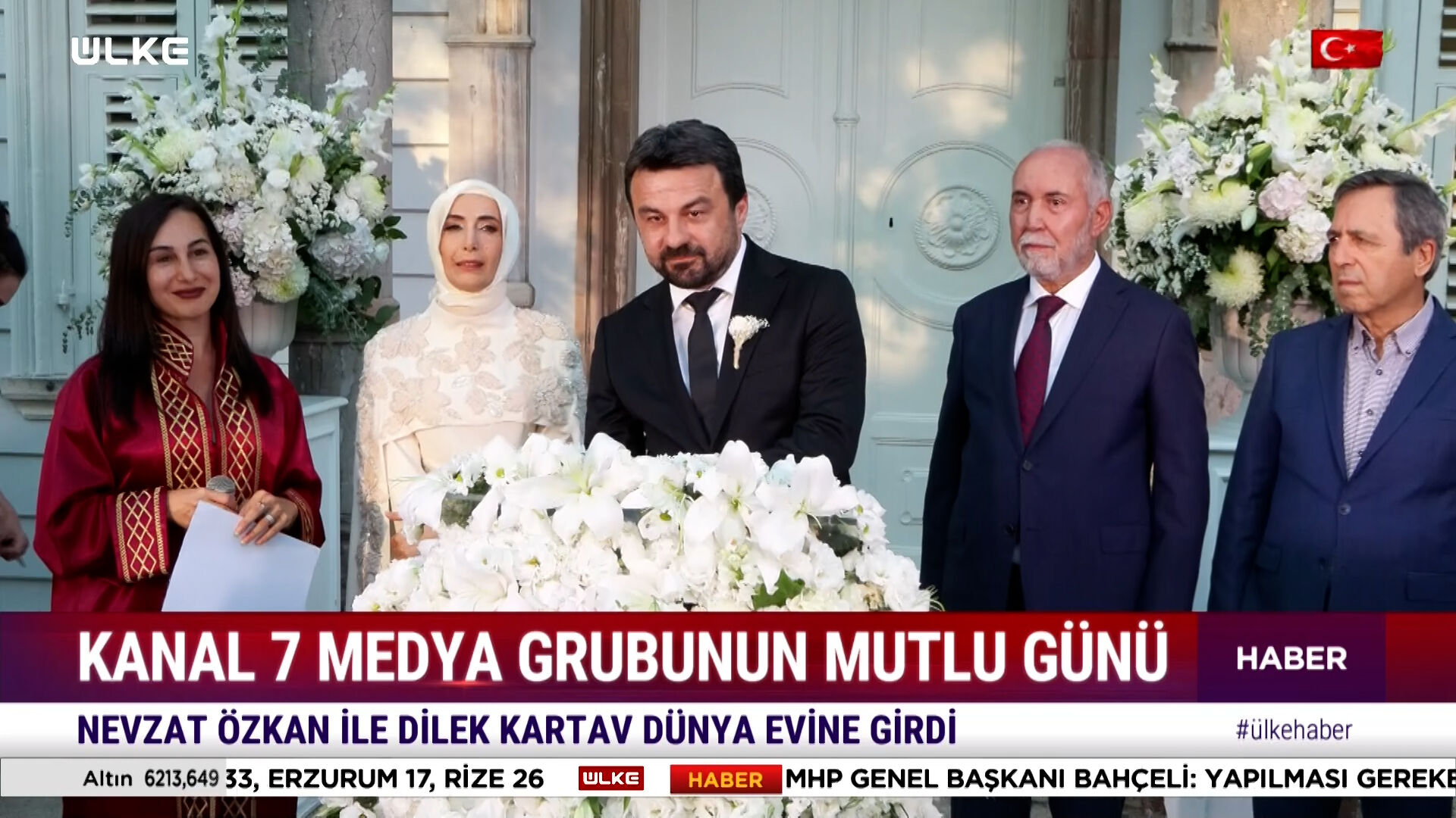 Kanal 7 ailesini buluşturan düğün: Nevzat Özkan ve Dilek Kartav dünyaevine girdi