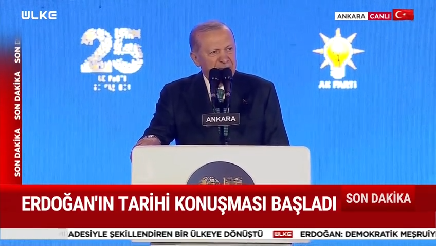 Erdogan 25. Yıl Ak Parti Konuşma