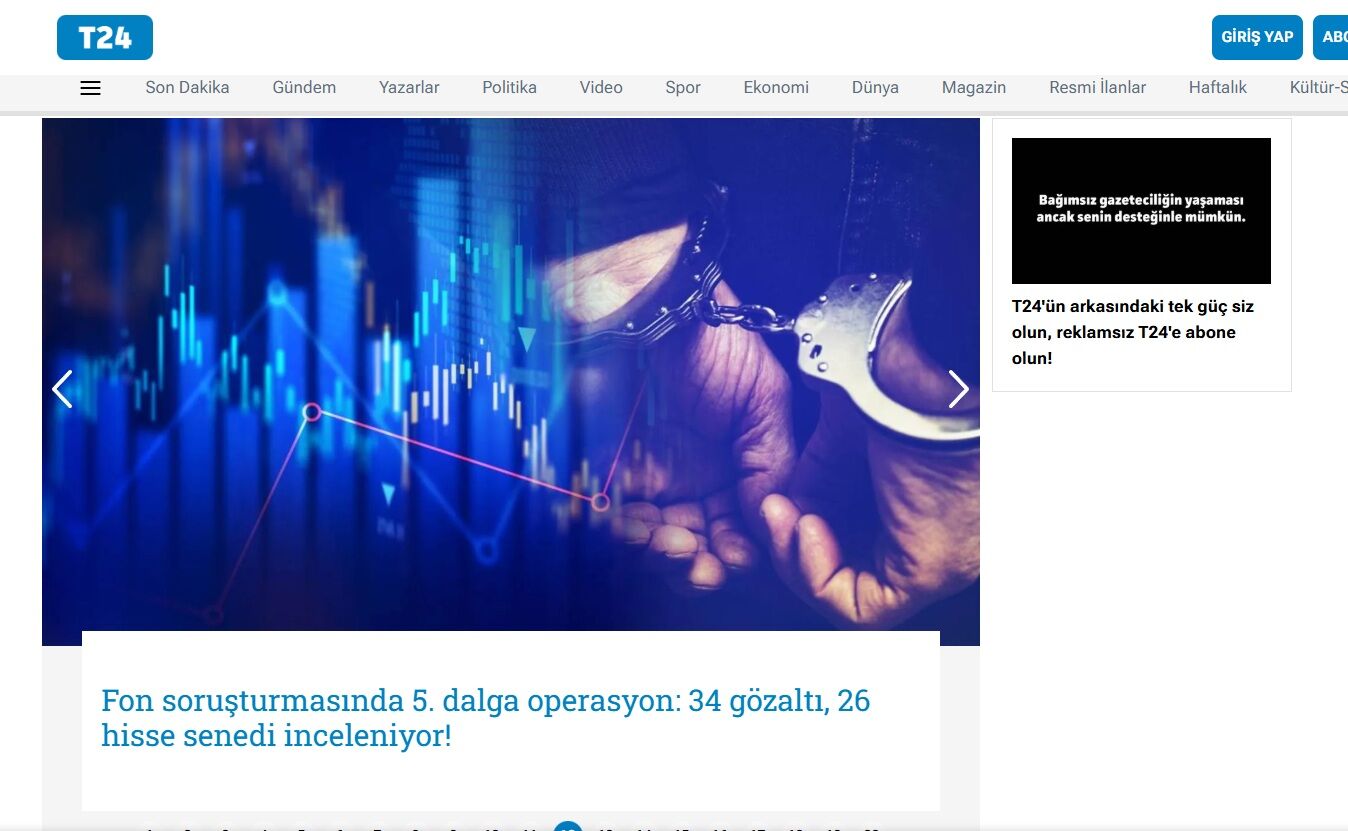 T24 haber sitesi ve sosyal medya hesaplarına kapatma kararı